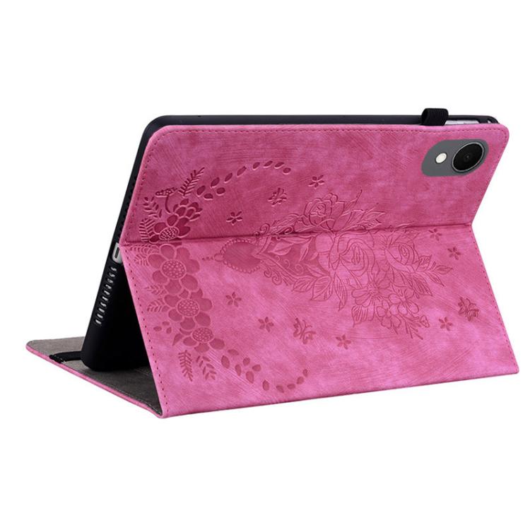 For Samsung Galaxy Tab S11 Butterfly Rose Embossed Leather Tablet Case
