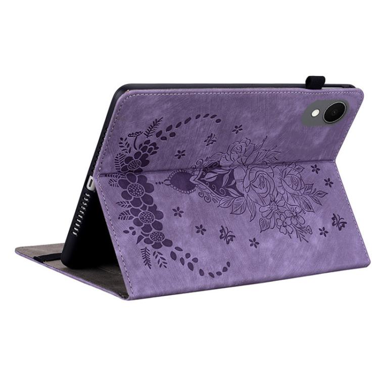 For Samsung Galaxy Tab S11 Butterfly Rose Embossed Leather Tablet Case