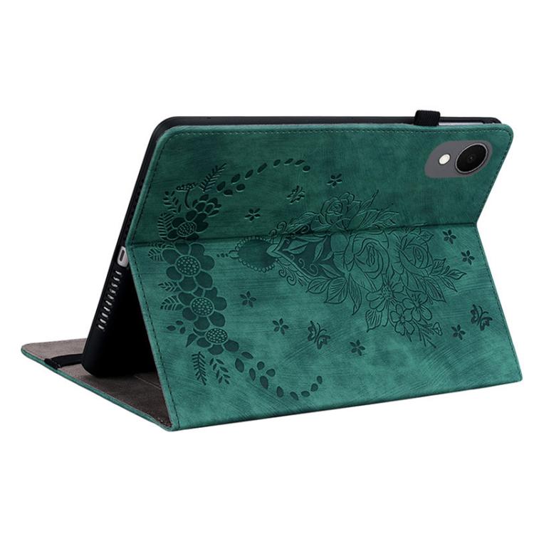 For Samsung Galaxy Tab S11 Butterfly Rose Embossed Leather Tablet Case