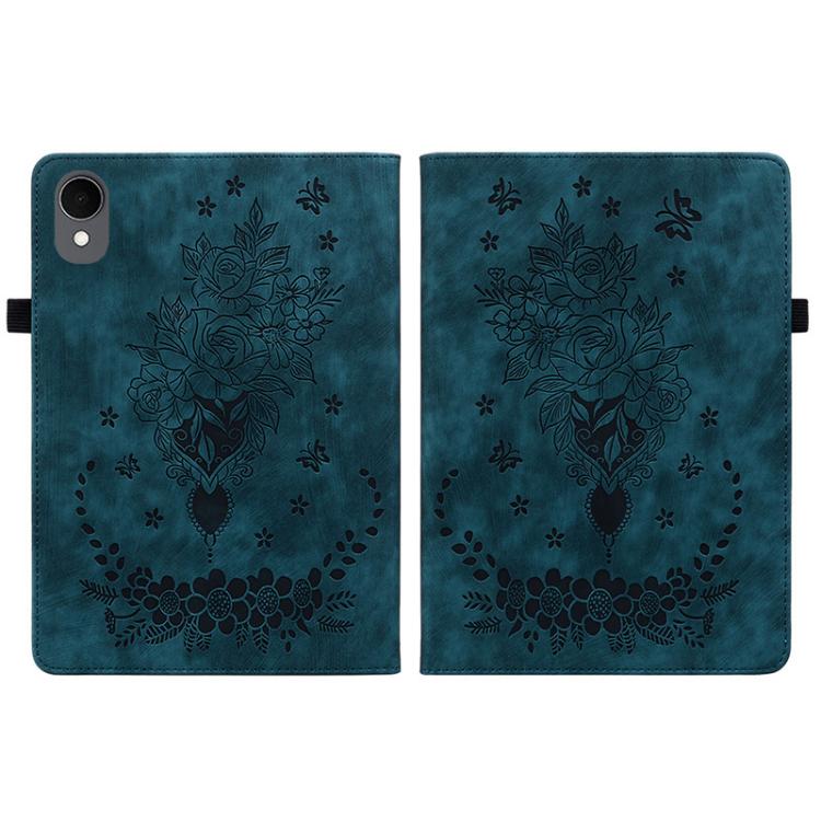 For Samsung Galaxy Tab S11 Butterfly Rose Embossed Leather Tablet Case