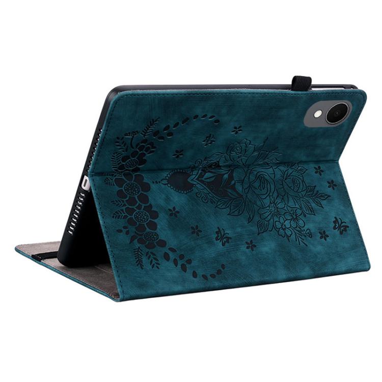 For Samsung Galaxy Tab S11 Butterfly Rose Embossed Leather Tablet Case