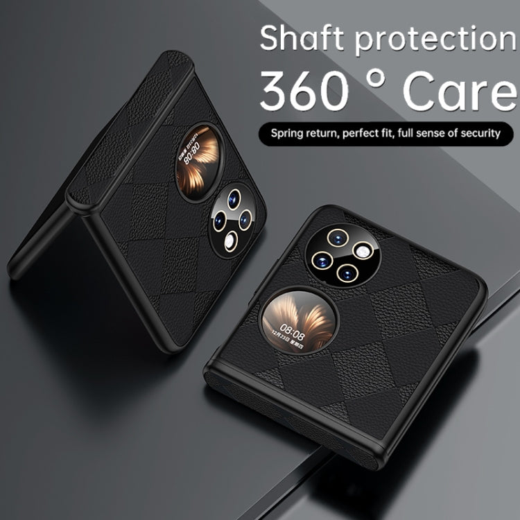For Huawei P50 Pocket Diamond Lattice Texture Fold Hinge Phone Case
