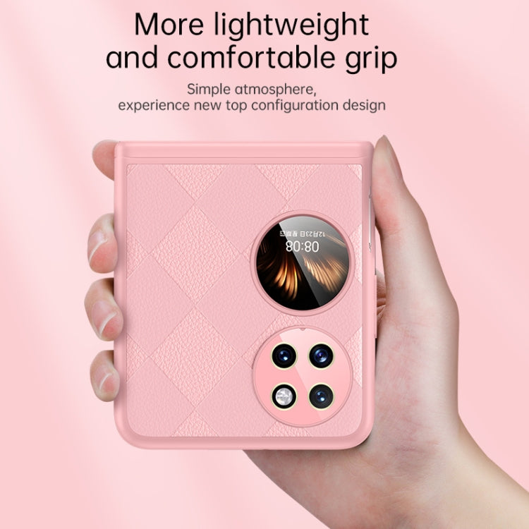 For Huawei P50 Pocket Diamond Lattice Texture Fold Hinge Phone Case