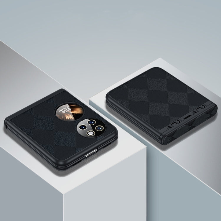 For Huawei P50 Pocket Diamond Lattice Texture Fold Hinge Phone Case