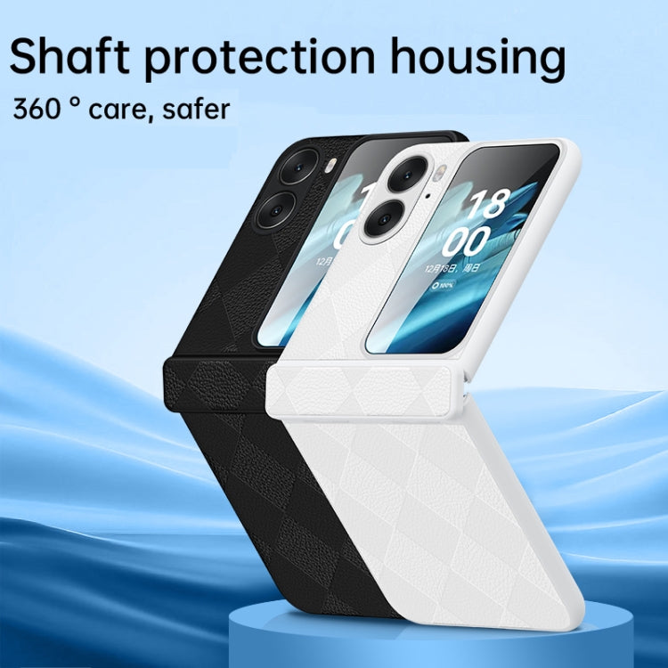 For OPPO Find N2 Flip Diamond Lattice Texture Fold Hinge Phone Case