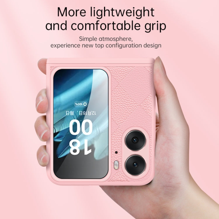 For OPPO Find N2 Flip Diamond Lattice Texture Fold Hinge Phone Case