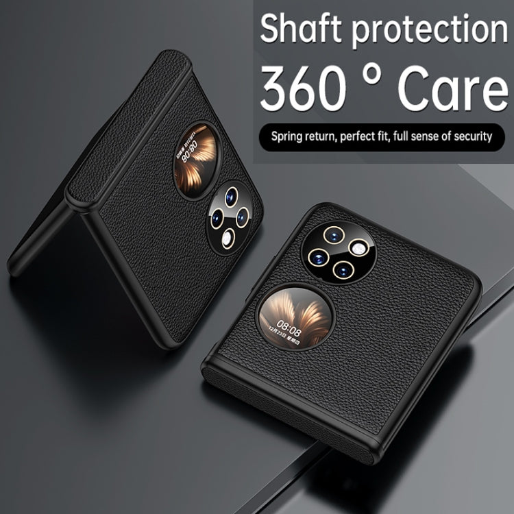 For Huawei P50 Pocket Litchi Texture Fold Hinge Phone Case
