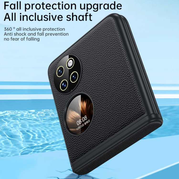 For Huawei P50 Pocket Litchi Texture Fold Hinge Phone Case