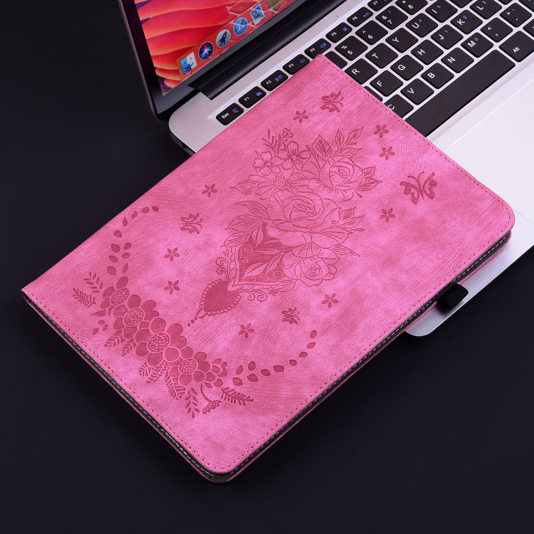 For Lenovo Tab K11 Plus Butterfly Rose Embossed Leather Tablet Case