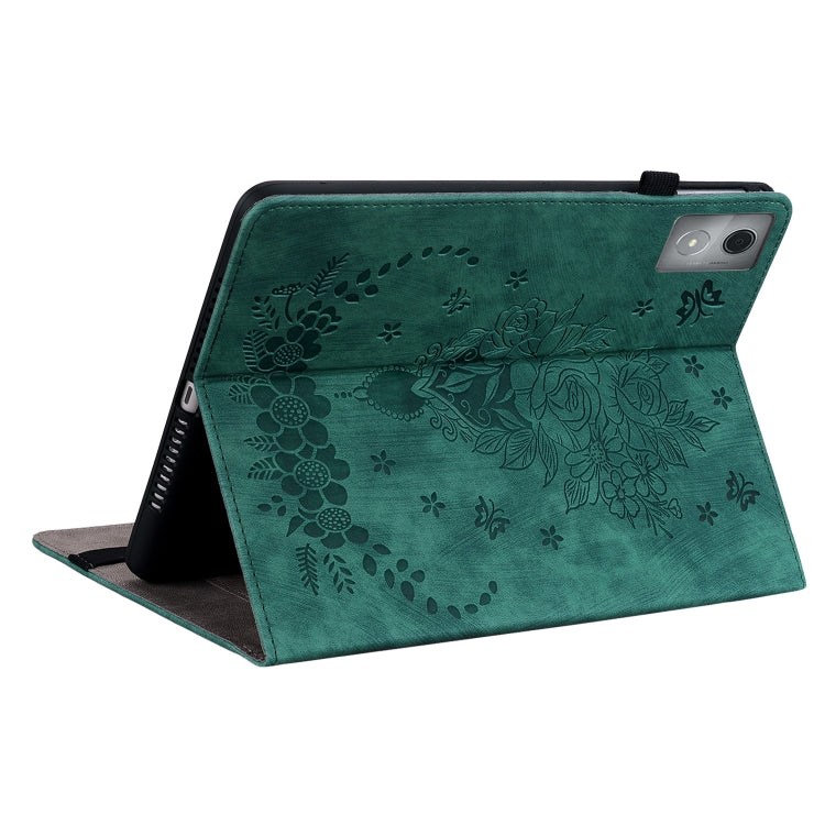 For Lenovo Tab K11 Plus Butterfly Rose Embossed Leather Tablet Case
