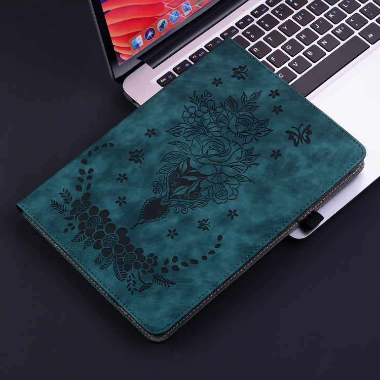 For Lenovo Tab K11 Plus Butterfly Rose Embossed Leather Tablet Case