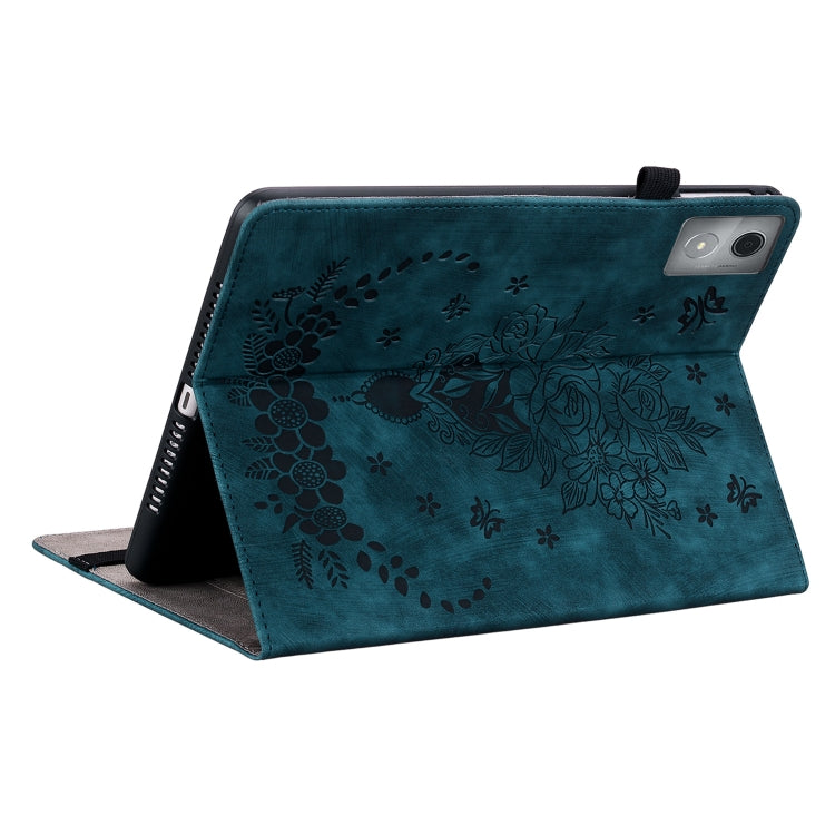 For Lenovo Tab K11 Plus Butterfly Rose Embossed Leather Tablet Case