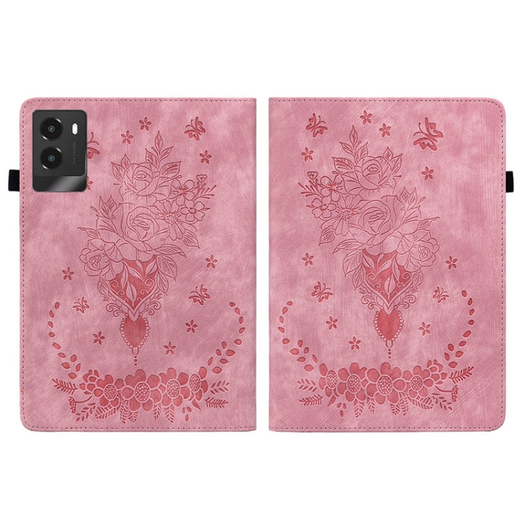 For Lenovo Legion Y700 2025 Butterfly Rose Embossed Leather Tablet Case