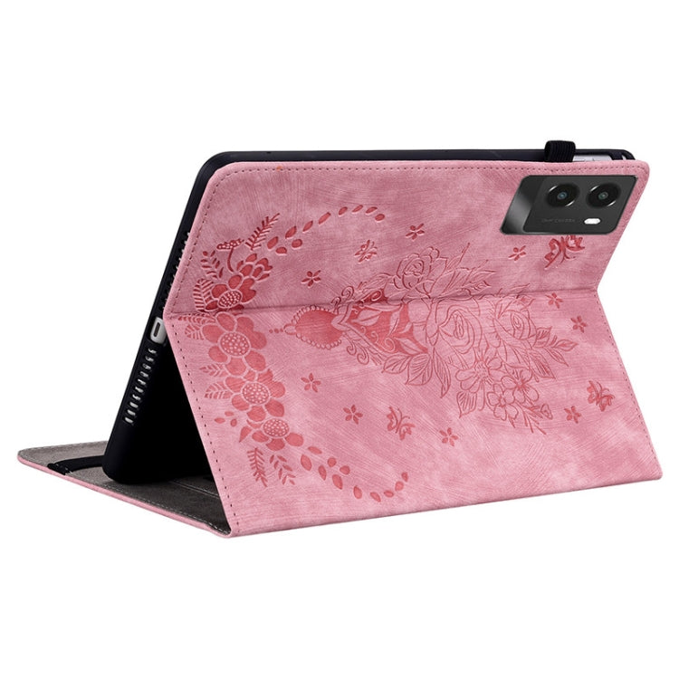For Lenovo Legion Y700 2025 Butterfly Rose Embossed Leather Tablet Case