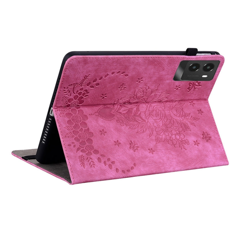 For Lenovo Legion Y700 2025 Butterfly Rose Embossed Leather Tablet Case