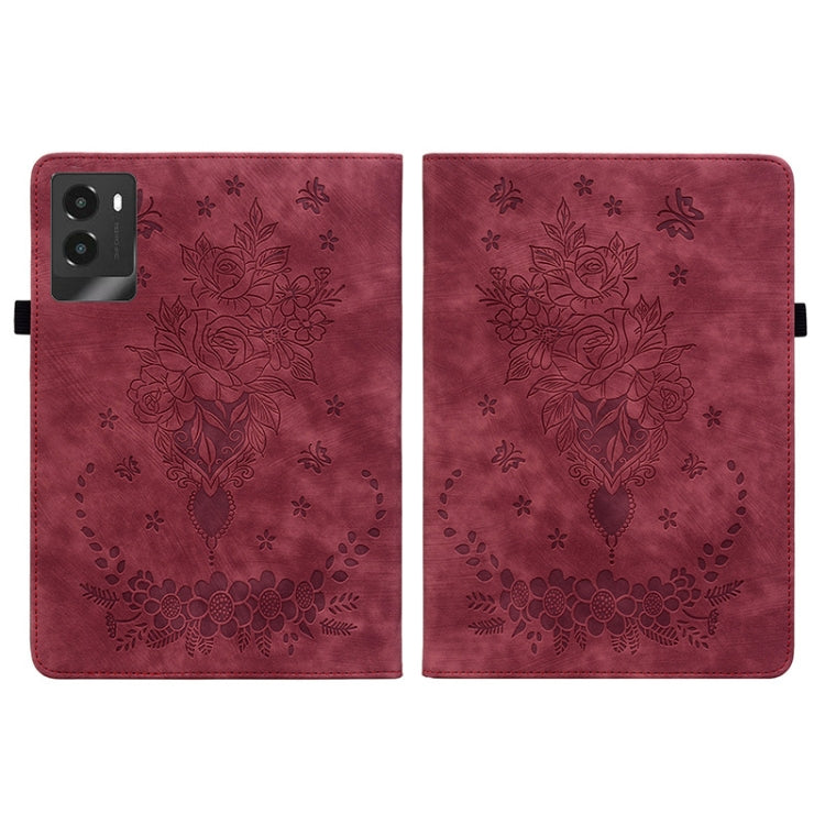 For Lenovo Legion Y700 2025 Butterfly Rose Embossed Leather Tablet Case