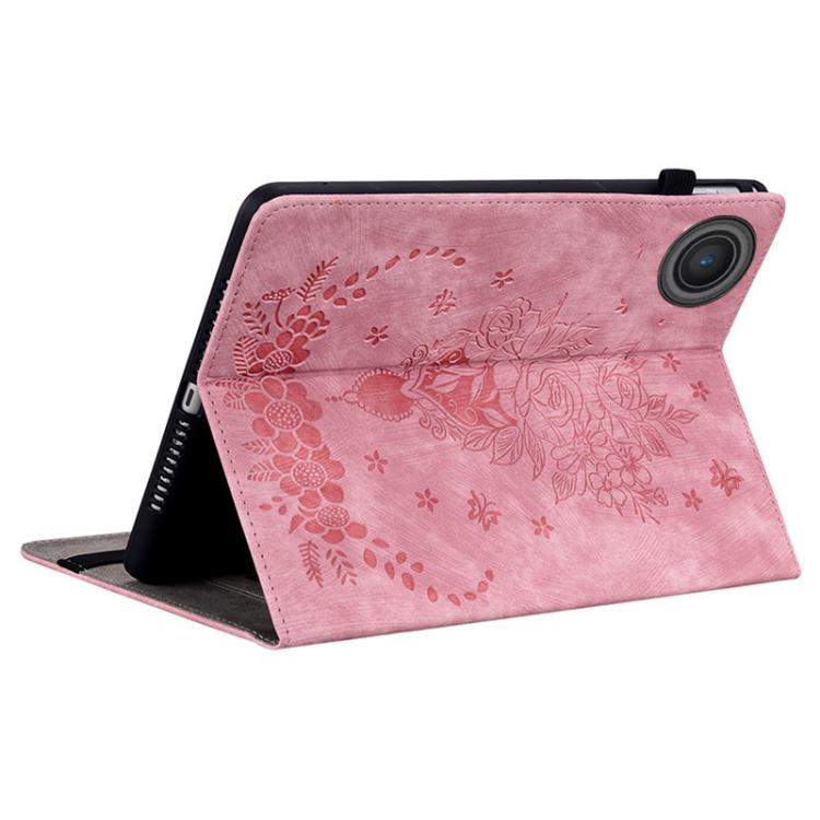 For Lenovo ZhaoYang K10C 10.1 inch Butterfly Rose Embossed Leather Tablet Case