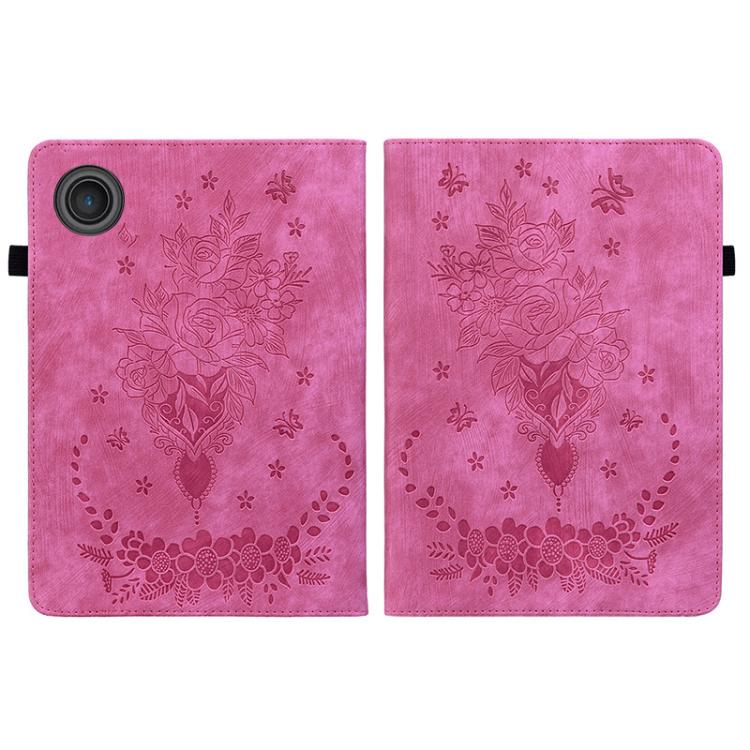 For Lenovo ZhaoYang K10C 10.1 inch Butterfly Rose Embossed Leather Tablet Case