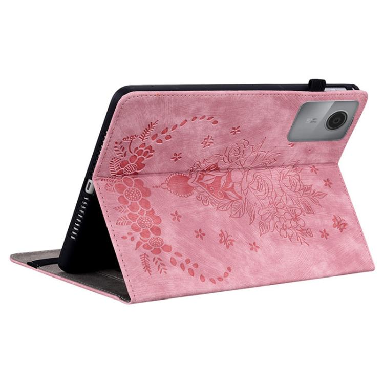 For Lenovo Idea Tab 11 / Xiaoxin Pad 2025 Butterfly Rose Embossed Leather Tablet Case