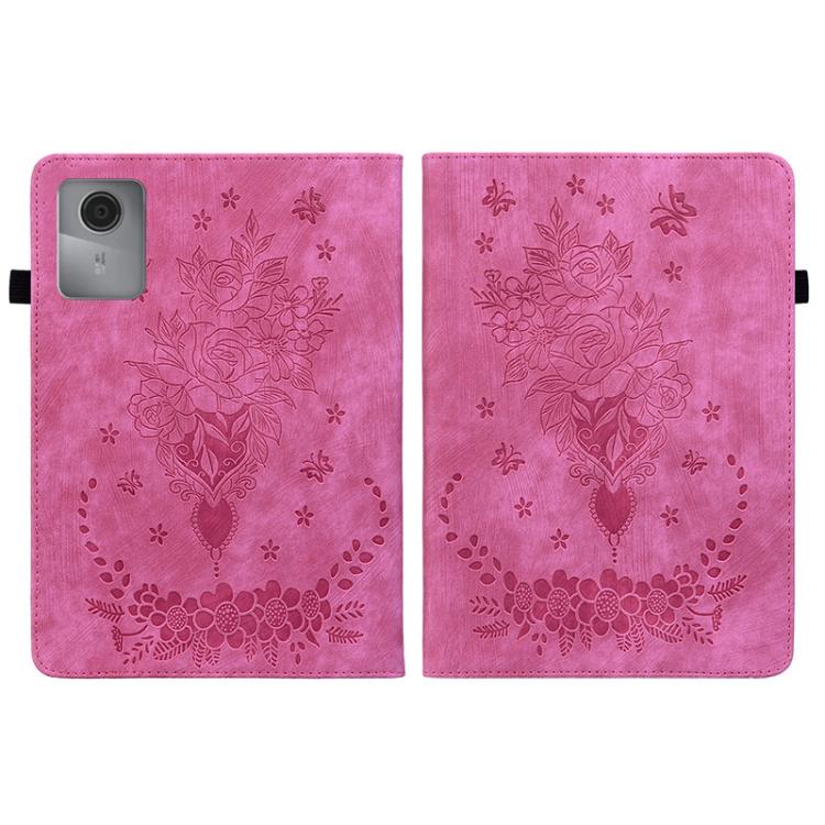 For Lenovo Idea Tab 11 / Xiaoxin Pad 2025 Butterfly Rose Embossed Leather Tablet Case