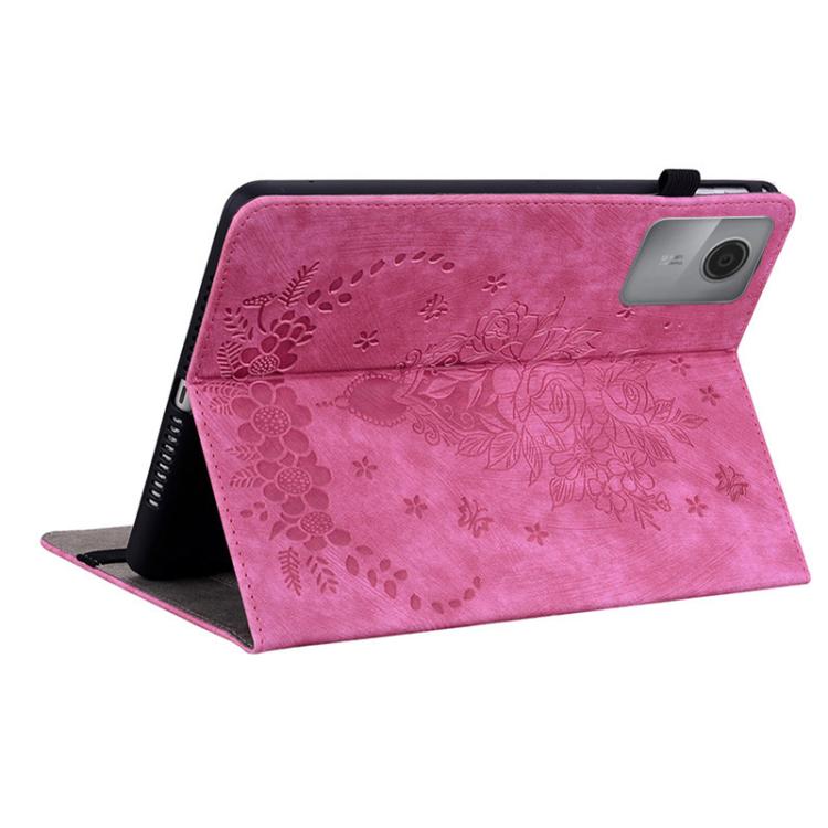 For Lenovo Idea Tab 11 / Xiaoxin Pad 2025 Butterfly Rose Embossed Leather Tablet Case