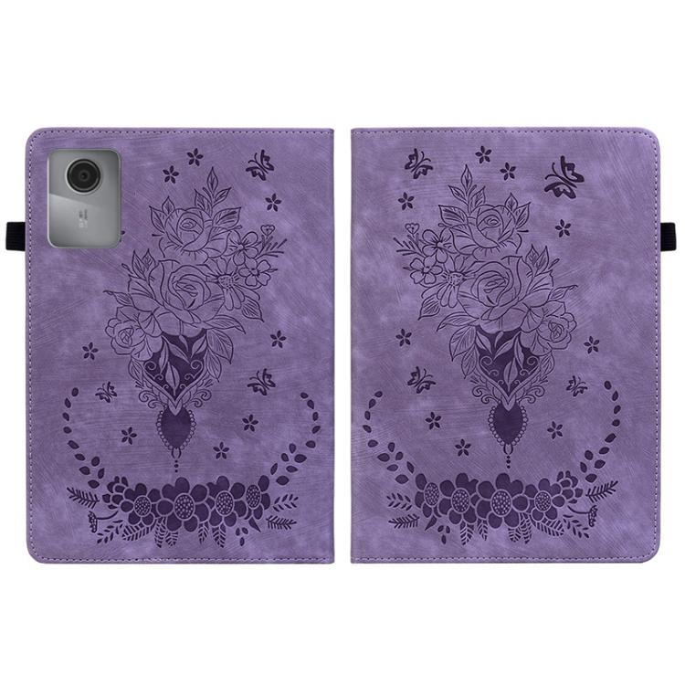 For Lenovo Idea Tab 11 / Xiaoxin Pad 2025 Butterfly Rose Embossed Leather Tablet Case