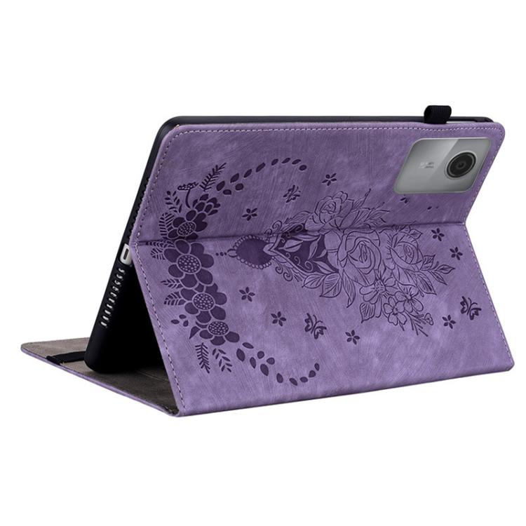 For Lenovo Idea Tab 11 / Xiaoxin Pad 2025 Butterfly Rose Embossed Leather Tablet Case