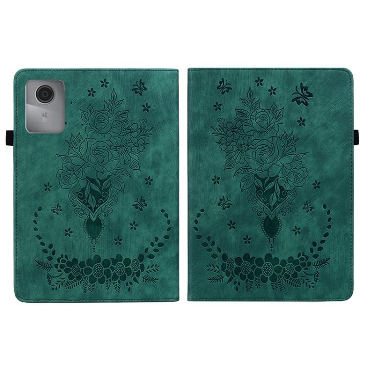 For Lenovo Idea Tab 11 / Xiaoxin Pad 2025 Butterfly Rose Embossed Leather Tablet Case