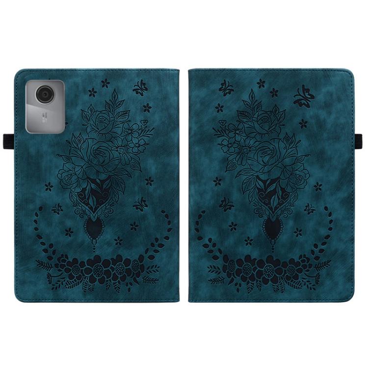 For Lenovo Idea Tab 11 / Xiaoxin Pad 2025 Butterfly Rose Embossed Leather Tablet Case