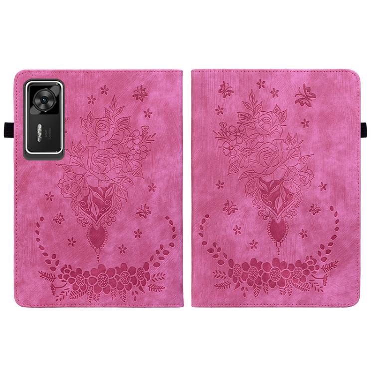 For Lenovo Legion Y700 Gen 4 Butterfly Rose Embossed Leather Tablet Case