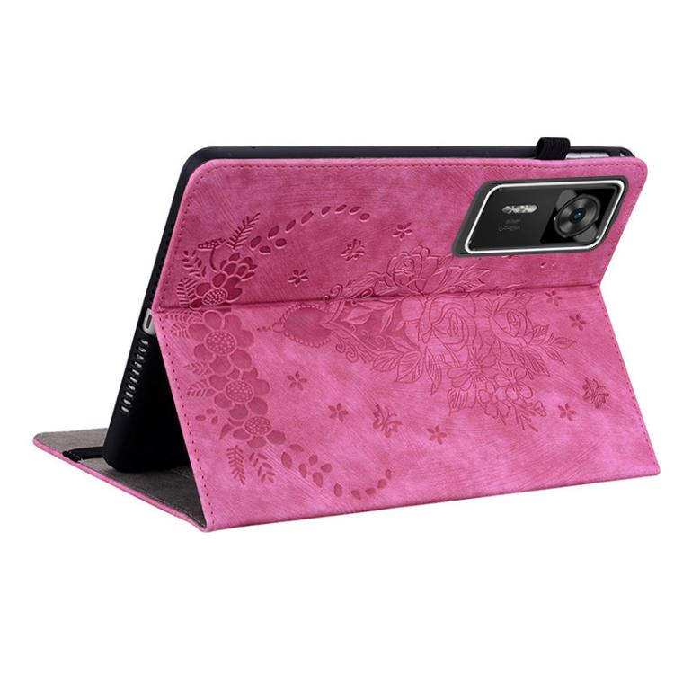 For Lenovo Legion Y700 Gen 4 Butterfly Rose Embossed Leather Tablet Case