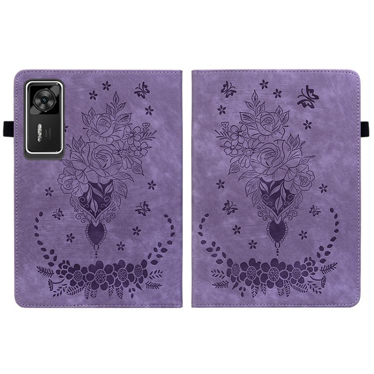 For Lenovo Legion Y700 Gen 4 Butterfly Rose Embossed Leather Tablet Case