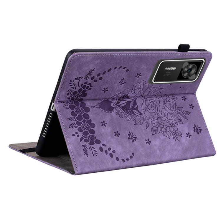 For Lenovo Legion Y700 Gen 4 Butterfly Rose Embossed Leather Tablet Case