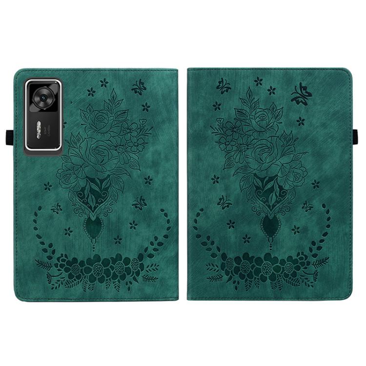 For Lenovo Legion Y700 Gen 4 Butterfly Rose Embossed Leather Tablet Case