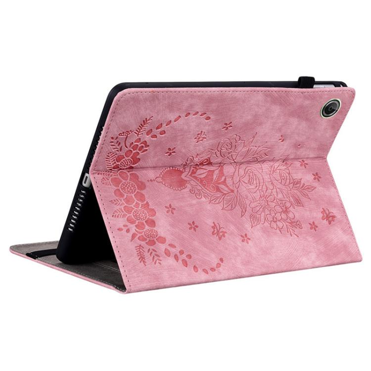 For Lenovo Tab K9 / Tab One Butterfly Rose Embossed Leather Tablet Case