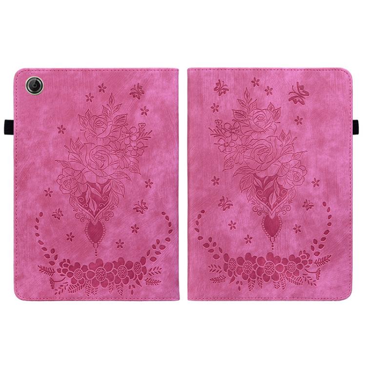For Lenovo Tab K9 / Tab One Butterfly Rose Embossed Leather Tablet Case