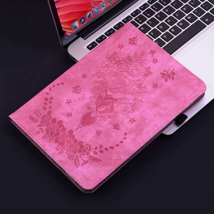 For Lenovo Tab K9 / Tab One Butterfly Rose Embossed Leather Tablet Case
