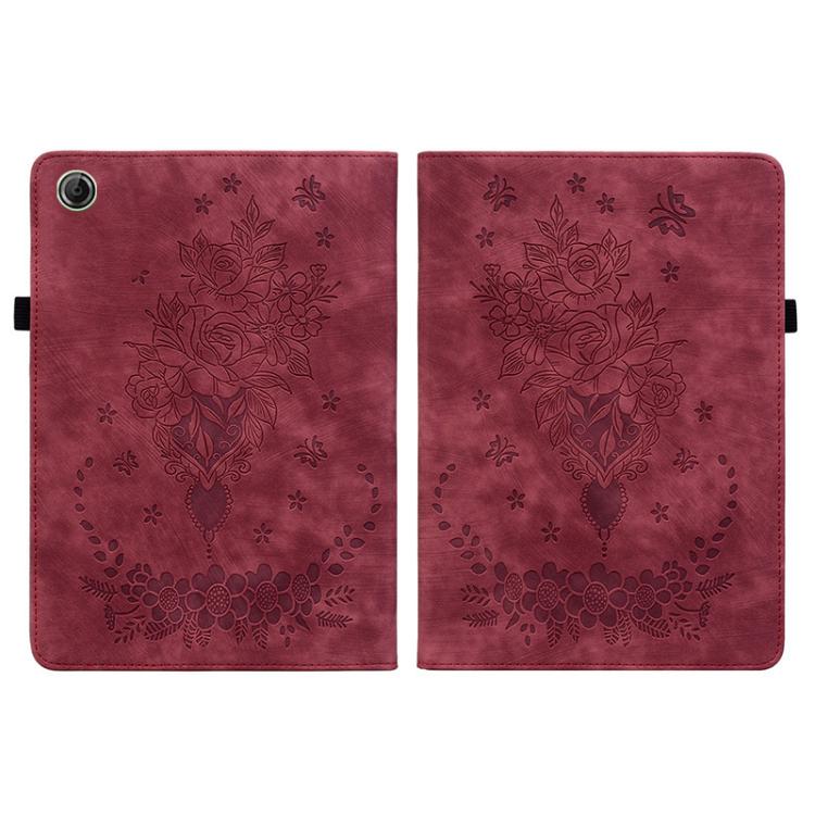 For Lenovo Tab K9 / Tab One Butterfly Rose Embossed Leather Tablet Case