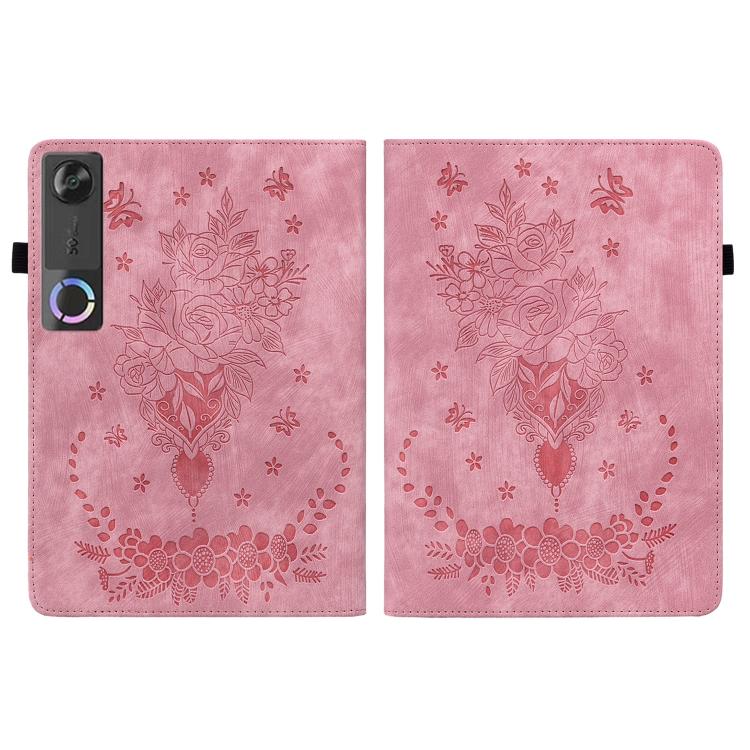 For Lenovo Legion Y700 Gen 5 Butterfly Rose Embossed Leather Tablet Case