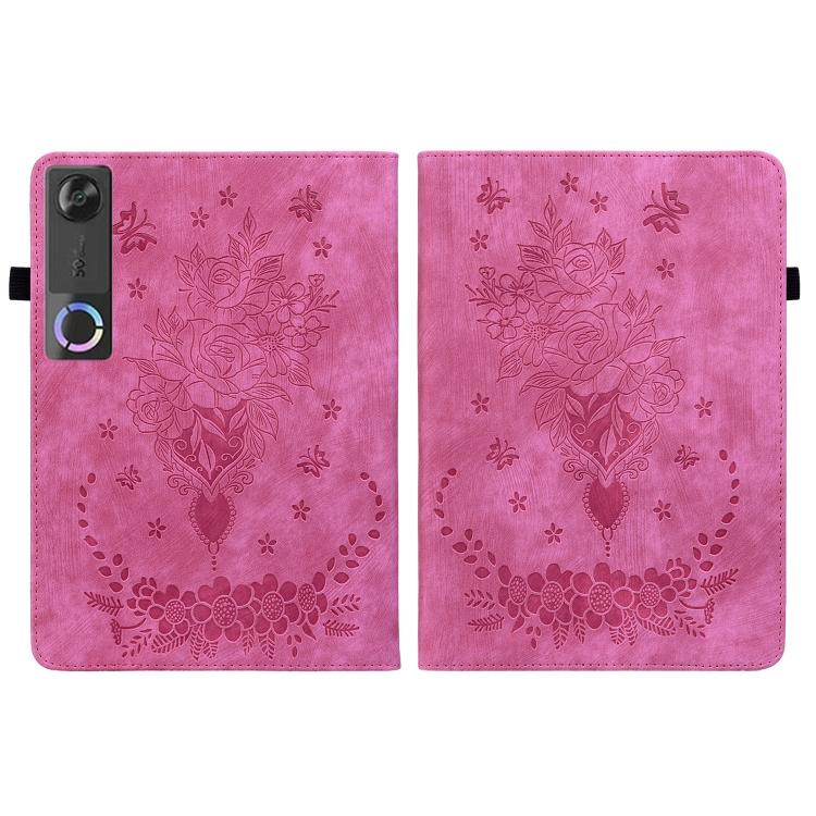 For Lenovo Legion Y700 Gen 5 Butterfly Rose Embossed Leather Tablet Case