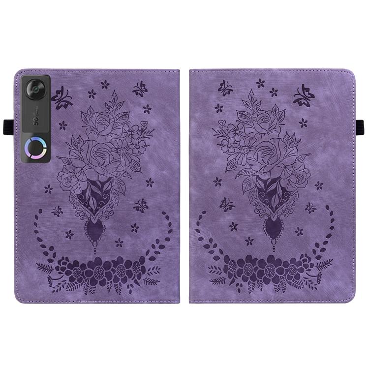 For Lenovo Legion Y700 Gen 5 Butterfly Rose Embossed Leather Tablet Case