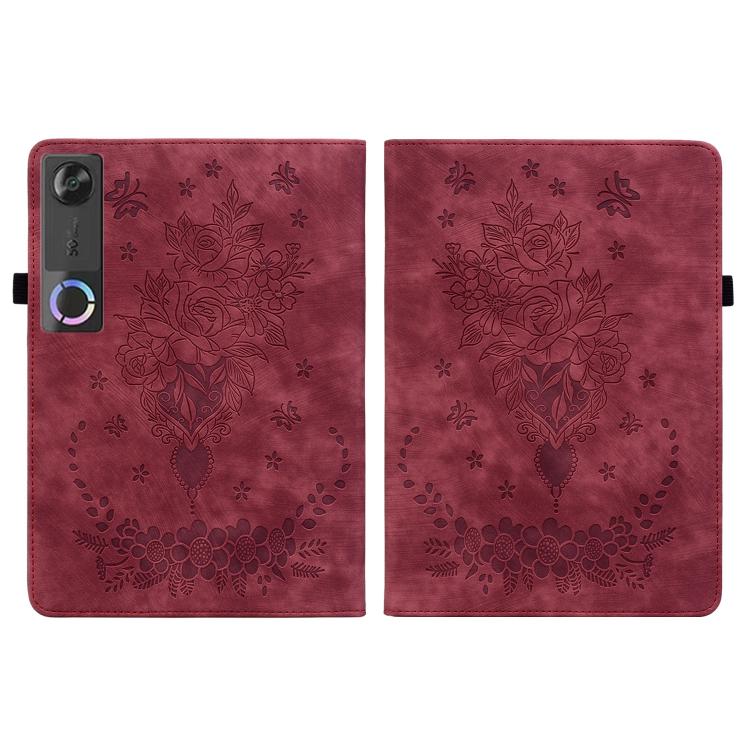 For Lenovo Legion Y700 Gen 5 Butterfly Rose Embossed Leather Tablet Case