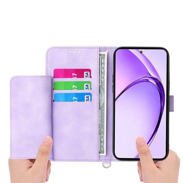 For OPPO A5 5G Global / A3 Pro 5G Skin Feel Flowers Embossed Wallet Leather Phone Case