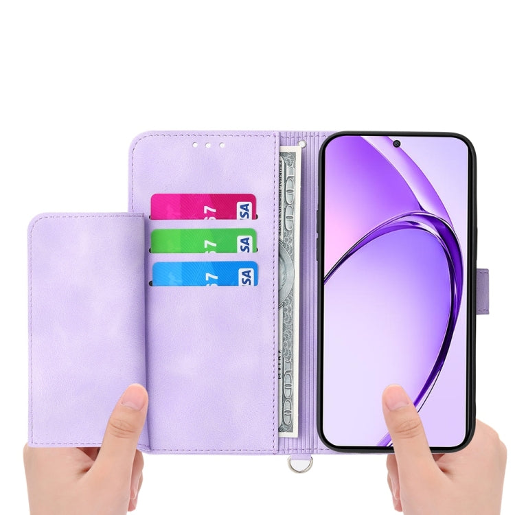 For OPPO A5x 5G / A3 4G / 5G / A3x 4G / 5G Skin Feel Flowers Embossed Wallet Leather Phone Case