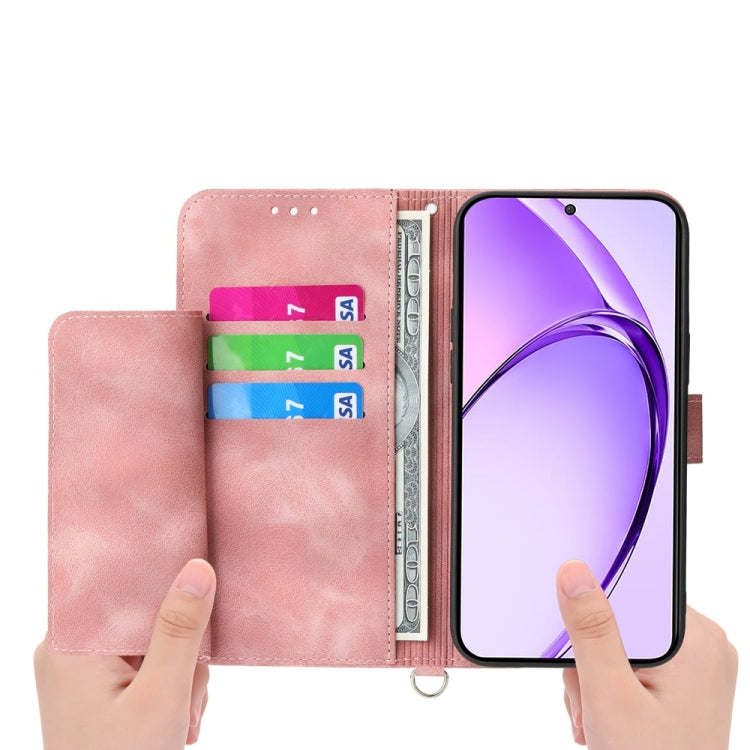 For OPPO A5x 5G / A3 4G / 5G / A3x 4G / 5G Skin Feel Flowers Embossed Wallet Leather Phone Case