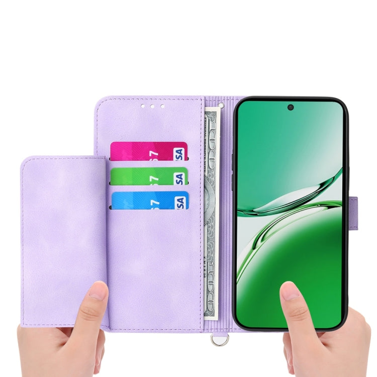 For OPPO Reno12 F 4G / 5G / F27 India Skin Feel Flowers Embossed Wallet Leather Phone Case