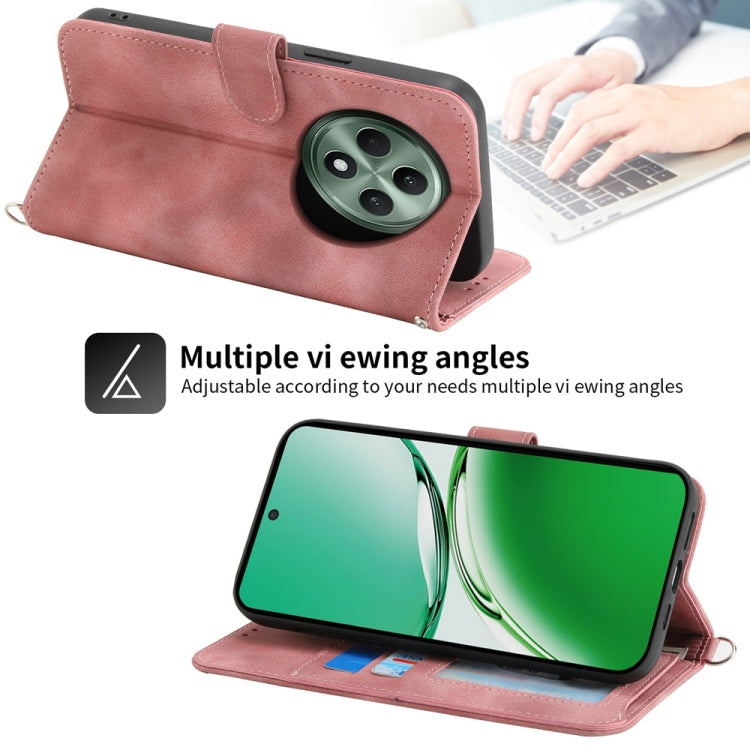 For OPPO Reno12 F 4G / 5G / F27 India Skin Feel Flowers Embossed Wallet Leather Phone Case