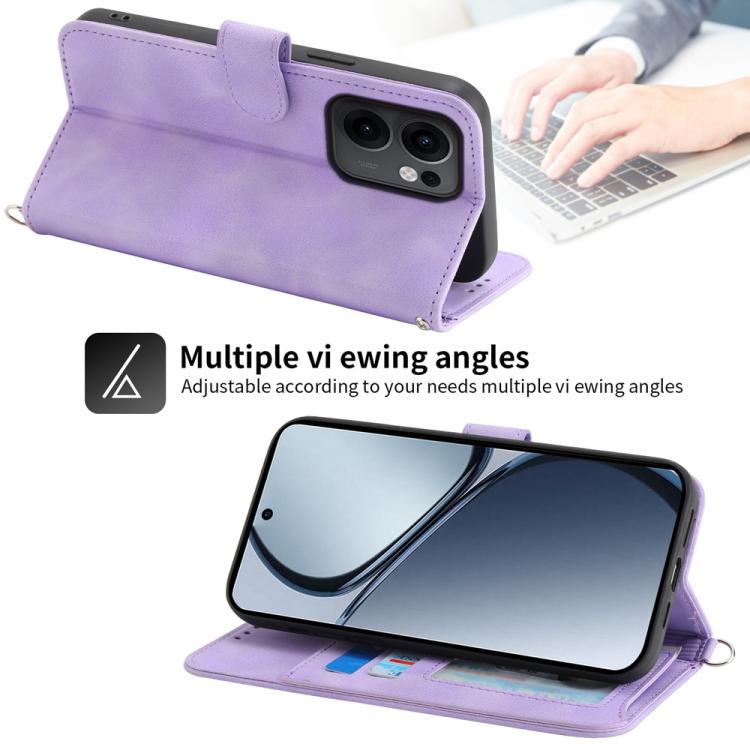 For OPPO Reno13 F 4G / 5G Skin Feel Flowers Embossed Wallet Leather Phone Case