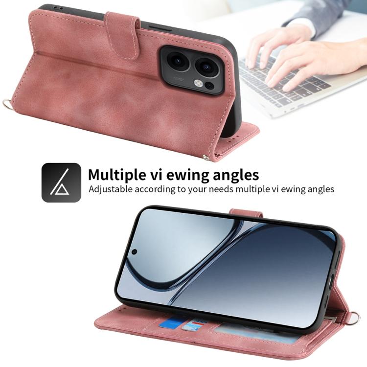 For OPPO Reno13 F 4G / 5G Skin Feel Flowers Embossed Wallet Leather Phone Case