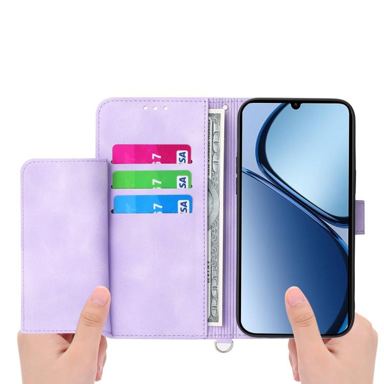 For OPPO A5 Pro 5G Global Skin Feel Flowers Embossed Wallet Leather Phone Case